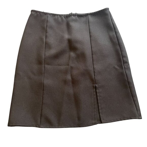 Black Front Slit Pencil Skirt Mini Back Zipper USA made classic Y2K - Picture 6 of 7